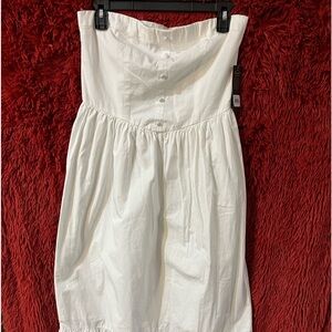 White strapless sun dress